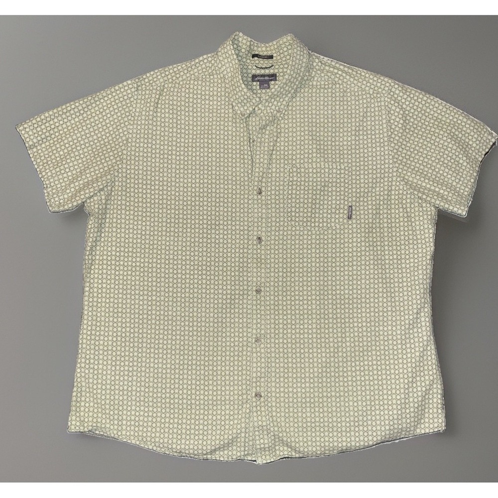 Eddie Bauer Men's Classic Fit 2XL long-sleeve geometric printed Button Up Shirt